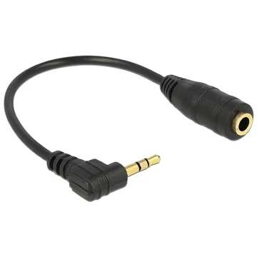 DeLock 2.5 mm hajlított apa > 3.5 mm anya 3 pin 14cm