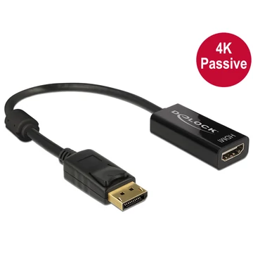 DeLock Adapter Displayport 1.2 male > HDMI female 4K Passive Black