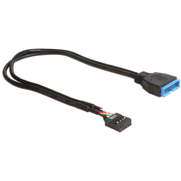 DeLock Cable USB 2.0 pin header female > USB 3.0 pin header male 30cm