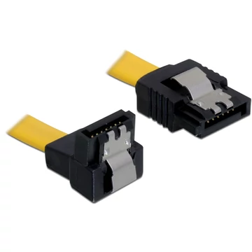 DeLock SATA 6 Gb/s le /egyenes kábel, fém, 30 cm Yellow