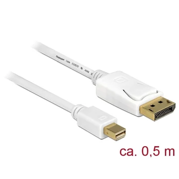 DeLock Mini DisplayPort 1.2 male > DisplayPort male 4K 60 Hz 0,5m cable DeLock Mini DisplayPort 1.2 male > DisplayPort male 4K 60 Hz 0,5m cable