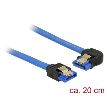 DeLock SATA 6 Gb/s receptacle straight > SATA receptacle left angled 0,2m Blue DeLock SATA 6 Gb/s receptacle straight > SATA receptacle left angled 0,2m Blue