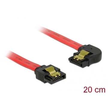 DeLock SATA 6 Gb/s Cable straight to left angled 20cm Red