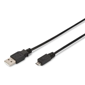Assmann USB 2.0 connection cable, type A - micro B 1m Black