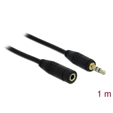 DeLock Stereo Jack Extension Cable 3.5 mm 3 pin male > female 1m Black DeLock Stereo Jack Extension Cable 3.5 mm 3 pin male > female 1m Black