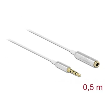 DeLock Audio Extension Cable Stereo Jack 3.5mm 4 pin male to female Ultra Slim 0,5m White DeLock Audio Extension Cable Stereo Jack 3.5mm 4 pin male to female Ultra Slim 0,5m White