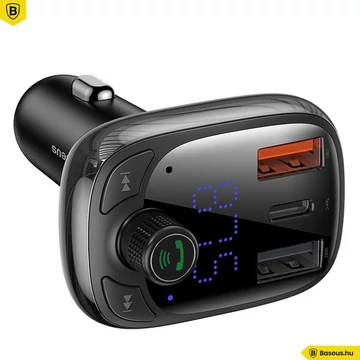 Baseus T Type S-13 Car Charger with FM Transmitter Black