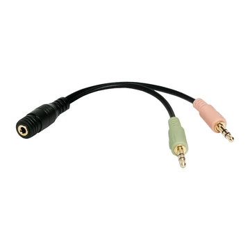 Logilink Audio jack adapter 4-pin 3.5mm stereo female to 2x 3.5mm male Logilink Audio jack adapter 4-pin 3.5mm stereo female to 2x 3.5mm male