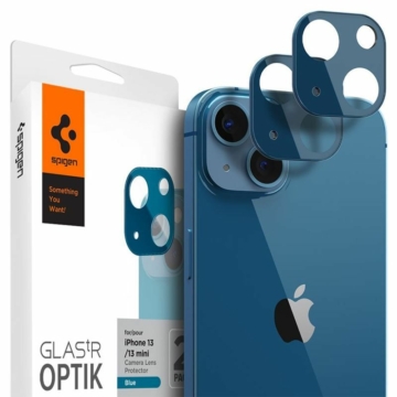 Spigen tR Optik 2 Pack, blue - iPhone 13/13 mini