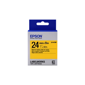Epson LK-6YBP pasztel sárga alapon fekete eredeti címkeszalag