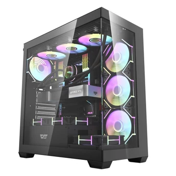 darkFlash DS900 Aquarium Tempered Glass Black