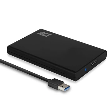 ACT AC1215 USB3.2 2,5" Hard Drive Enclosure Screwless Design SSD/HDD ház külső Fekete