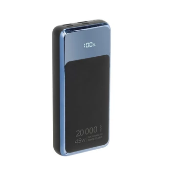 RivaCase VA1075 20 000 mAh powerbank – 45 W, PD/QC, USB-A, fekete