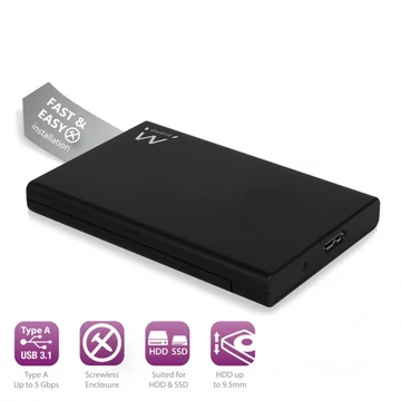 Ewent 2,5" SATA SSD/HDD screwless Fekete