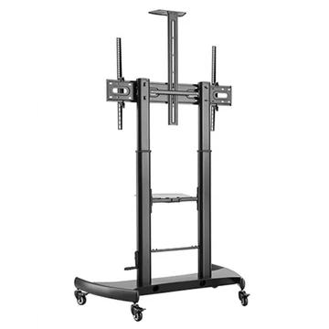 Gembird TVS-100T-02 Állítható magasságú fém TV állvány görgős kerekekkel 60"-100" fekete