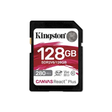 Kingston SDXC 128GB Canvas React Plus CL10 UHS-II U3 V60 memóriakártya (SDR2V6/128GB)