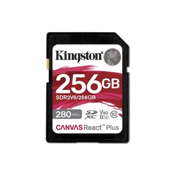 Kingston SDXC 256GB Canvas React Plus CL10 UHS-II U3 V60 memóriakártya (SDR2V6/256GB)