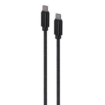 Gembird Cotton braided Type-C male-male USB cable with metal connectors cable 1,8m Black Gembird Cotton braided Type-C male-male USB cable with metal connectors cable 1,8m Black