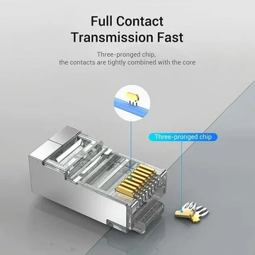 Vention FTP Cat.7 RJ45 átlátszó csatlakozó 10db (IDER0-10)