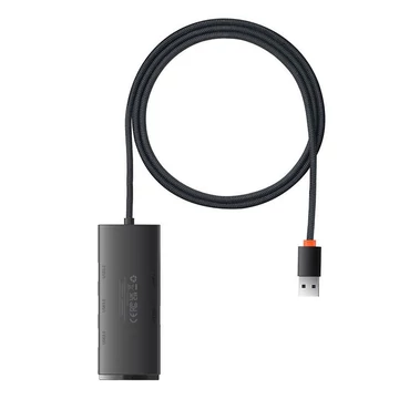 Baseus Lite Series 4 az 1-ben USB - 4x USB 3.0 hub 1m fekete (WKQX030101) Baseus Lite Series 4 az 1-ben USB - 4x USB 3.0 hub 1m fekete (WKQX030101)
