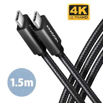 AXAGON BUCM32-CM15AB SPEED+ USB-C <> USB-C 20Gbps cable 1,5m Black