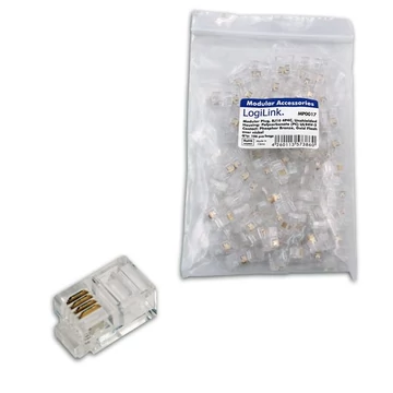 LogiLink RJ10 moduláris csatlakozó, 4P4C, árnyékolatlan, 100 db (MP0017) LogiLink RJ10 moduláris csatlakozó, 4P4C, árnyékolatlan, 100 db (MP0017)