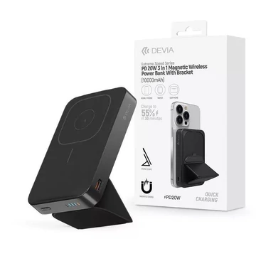 Devia Extreme Speed Series PD 20W 3In 1 Magnetic Wireless 10000mAh PowerBank Black Devia Extreme Speed Series PD 20W 3In 1 Magnetic Wireless 10000mAh PowerBank Black