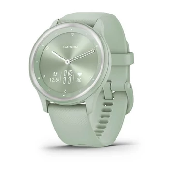 Garmin Vivomove Sport Cool Mint Case and Silicone Band with Silver Accents Garmin Vivomove Sport Cool Mint Case and Silicone Band with Silver Accents