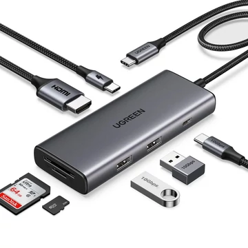 UGREEN Revodok Pro 107 USB-C Hub 7-in-1 10Gbps USB C 3.2 & 2 USB-A 3.2 4K HDMI Grey UGREEN Revodok Pro 107 USB-C Hub 7-in-1 10Gbps USB C 3.2 & 2 USB-A 3.2 4K HDMI Grey