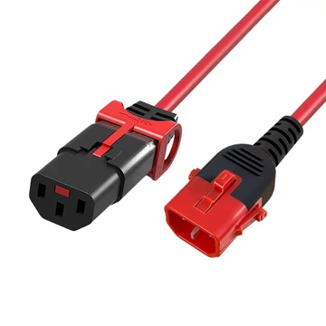 ACT AK5513 Powercord C13 IEC Lock+ - C14 IEC Lock Dual Locking 1,5m Black/Red ACT AK5513 Powercord C13 IEC Lock+ - C14 IEC Lock Dual Locking 1,5m Black/Red