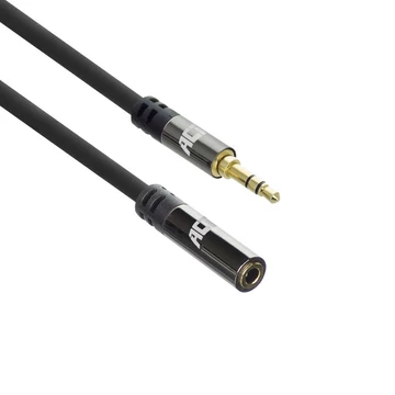 ACT High Quality audio extension cable 3.5 mm stereo jack male to female 5m Black ACT High Quality audio extension cable 3.5 mm stereo jack male to female 5m Black