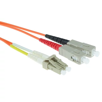 ACT LSZH Multimode 50/125 OM2 fiber cable duplex with LC and SC connectors 30m Orange ACT LSZH Multimode 50/125 OM2 fiber cable duplex with LC and SC connectors 30m Orange