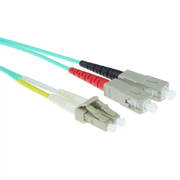 ACT LSZH Multimode 50/125 OM3 fiber patch cable duplex with LC and SC connectors 22m Blue ACT LSZH Multimode 50/125 OM3 fiber patch cable duplex with LC and SC connectors 22m Blue
