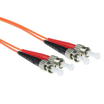 ACT LSZH Multimode 62.5/125 OM1 fiber cable duplex with ST connectors 50m Orange ACT LSZH Multimode 62.5/125 OM1 fiber cable duplex with ST connectors 50m Orange