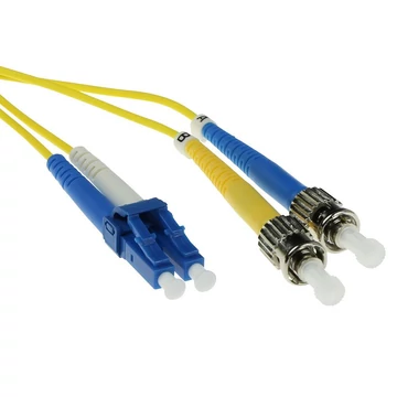 ACT LSZH Singlemode 9/125 OS2 fiber cable duplex with LC and ST connectors 50m Yellow ACT LSZH Singlemode 9/125 OS2 fiber cable duplex with LC and ST connectors 50m Yellow