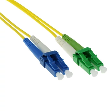 ACT LSZH Singlemode 9/125 OS2 fiber cable duplex with LC/APC and LC/UPC connectors 2m Yellow ACT LSZH Singlemode 9/125 OS2 fiber cable duplex with LC/APC and LC/UPC connectors 2m Yellow
