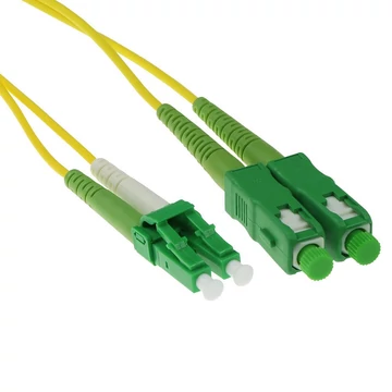 ACT LSZH Singlemode 9/125 OS2 fiber cable duplex with LC/APC8 and SC/APC8 connectors 10m Yellow ACT LSZH Singlemode 9/125 OS2 fiber cable duplex with LC/APC8 and SC/APC8 connectors 10m Yellow