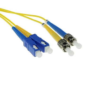 ACT LSZH Singlemode 9/125 OS2 fiber cable duplex with SC and ST connectors 1,5m Yellow ACT LSZH Singlemode 9/125 OS2 fiber cable duplex with SC and ST connectors 1,5m Yellow