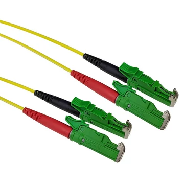 ACT LSZH Singlemode 9/125 OS2 fiber patch cable duplex with E2000/APC and E2000/APC connectors 1m Yellow ACT LSZH Singlemode 9/125 OS2 fiber patch cable duplex with E2000/APC and E2000/APC connectors 1m Yellow