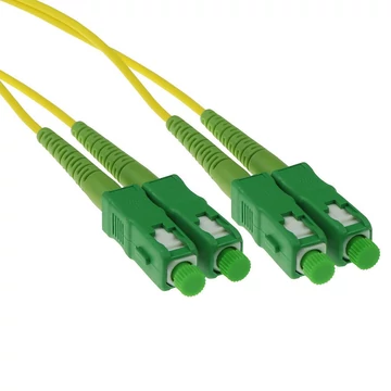 ACT LSZH Singlemode 9/125 OS2 fiber patch cable duplex with SC/APC connectors 0,5m Yellow ACT LSZH Singlemode 9/125 OS2 fiber patch cable duplex with SC/APC connectors 0,5m Yellow