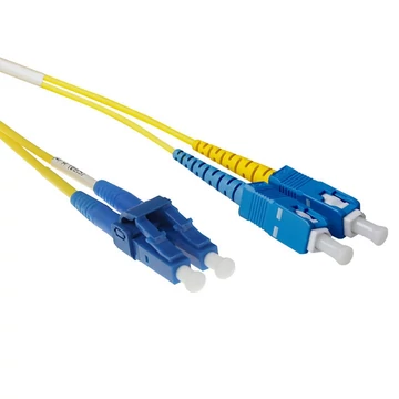 ACT LSZH Singlemode 9/125 OS2 short boot fiber cable duplex with LC and SC connectors 3m Yellow ACT LSZH Singlemode 9/125 OS2 short boot fiber cable duplex with LC and SC connectors 3m Yellow