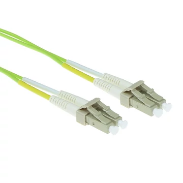 ACT LSZH Multimode 50/125 OM5 fiber cable duplex with LC connectors 2m Green ACT LSZH Multimode 50/125 OM5 fiber cable duplex with LC connectors 2m Green