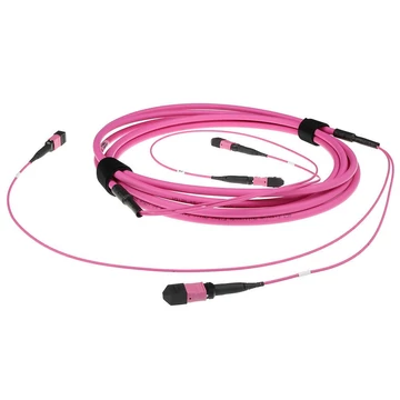 ACT Multimode 50/125 OM4(OM3) polarity A fiber trunk cable with 2 MTP/MPO female connectors each side 20m Pink ACT Multimode 50/125 OM4(OM3) polarity A fiber trunk cable with 2 MTP/MPO female connectors each side 20m Pink