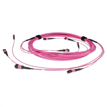 ACT Multimode 50/125 OM4(OM3) polarity A fiber trunk cable with 4 MTP/MPO female connectors each side 10m Violet ACT Multimode 50/125 OM4(OM3) polarity A fiber trunk cable with 4 MTP/MPO female connectors each side 10m Violet