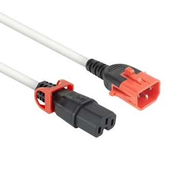 ACT PL0051 Powercord C14 IEC Lock+ Dual Locking - C15 IEC Lock+ 1m White ACT PL0051 Powercord C14 IEC Lock+ Dual Locking - C15 IEC Lock+ 1m White