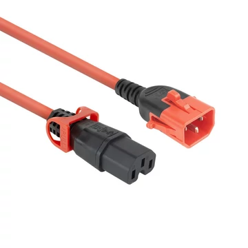 ACT PL0061 Powercord C14 IEC Lock+ Dual Locking - C15 IEC Lock+ 1m Red ACT PL0061 Powercord C14 IEC Lock+ Dual Locking - C15 IEC Lock+ 1m Red
