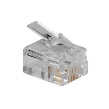 ACT RJ11 (6P/4C) modulaire connector for round cable with solid conductors ACT RJ11 (6P/4C) modulaire connector for round cable with solid conductors