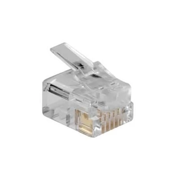 ACT RJ12 (6P/6C) modulaire connector for round cable with solid conductors ACT RJ12 (6P/6C) modulaire connector for round cable with solid conductors