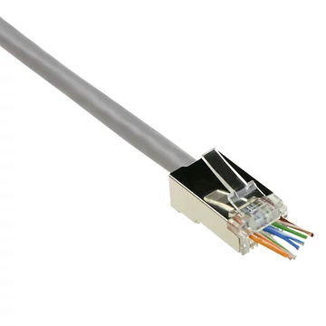 ACT RJ45 (8P/8C) CAT6 easyconnect shielded modulaire connector for round cable with solid or stranded conductors ACT RJ45 (8P/8C) CAT6 easyconnect shielded modulaire connector for round cable with solid or stranded conductors