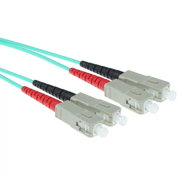 ACT LSZH Multimode 50/125 OM3 fiber cable duplex with SC connectors 10m Blue ACT LSZH Multimode 50/125 OM3 fiber cable duplex with SC connectors 10m Blue